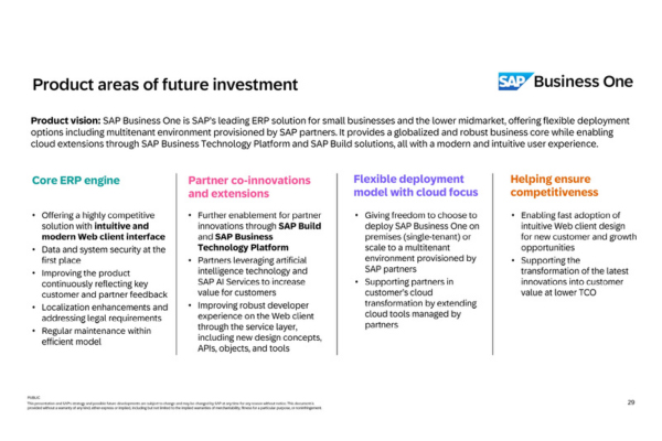 SAP phân định rõ ràng sự đầu tư trong tương lai vào SAP Business One
